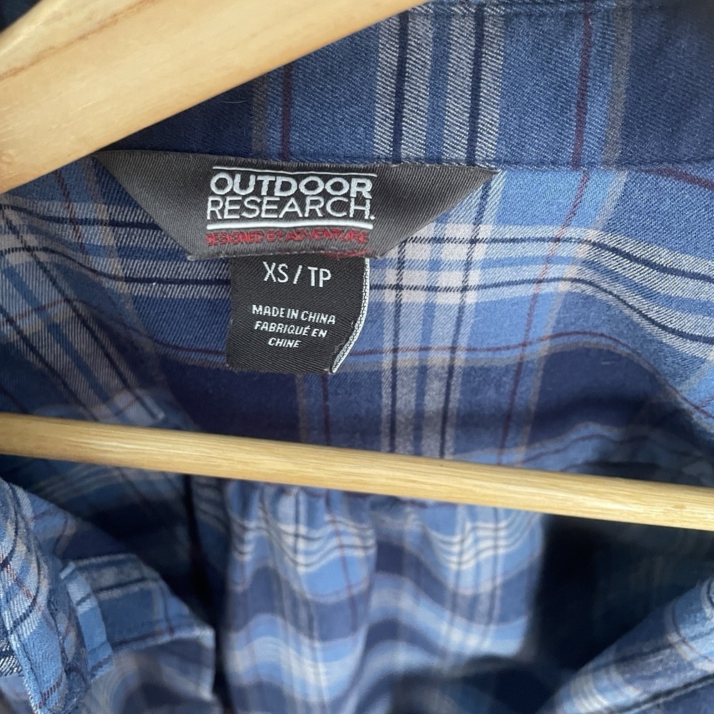 Outdoors Research Button‎ Down Shirt Women's XS Blue Flannel Long Sleeve - Picture 3 of 8